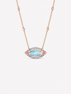 Argyle Pink™ Diamond Moonstone East West Style Necklace - Pink Diamonds, J FINE - J Fine, Necklaces - Pink Diamond Jewelry, argyle-pink™-diamond-moonstone-east-west-style-necklace-by-j-fi