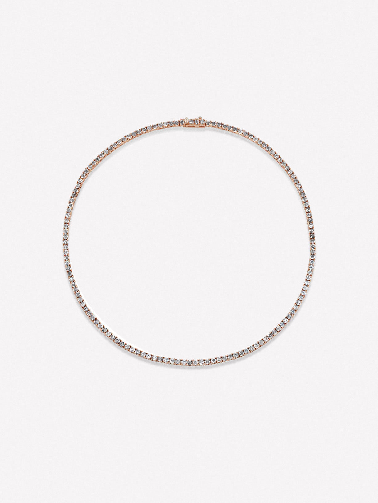 Round Brilliant Gray Diamond Nekcklace in Pink Gold