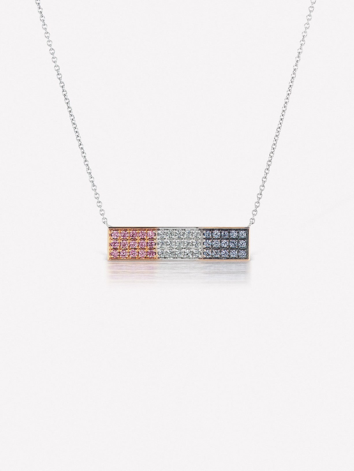 Argyle Pink™ and Blue Diamond Patriot Necklace - Pink Diamonds, J FINE - J Fine, necklace - Pink Diamond Jewelry, argyle-pink™-and-blue-diamond-star-spangled-necklace-by-j-fine - Argyle P