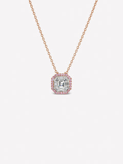 Argyle Pink™ Diamond Invisibly Set Asscher Cut Necklace - Pink Diamonds, J FINE - J Fine, necklace - Pink Diamond Jewelry, argyle-pink™-diamond-invisibly-set-asscher-cut-necklace-by-j-fin