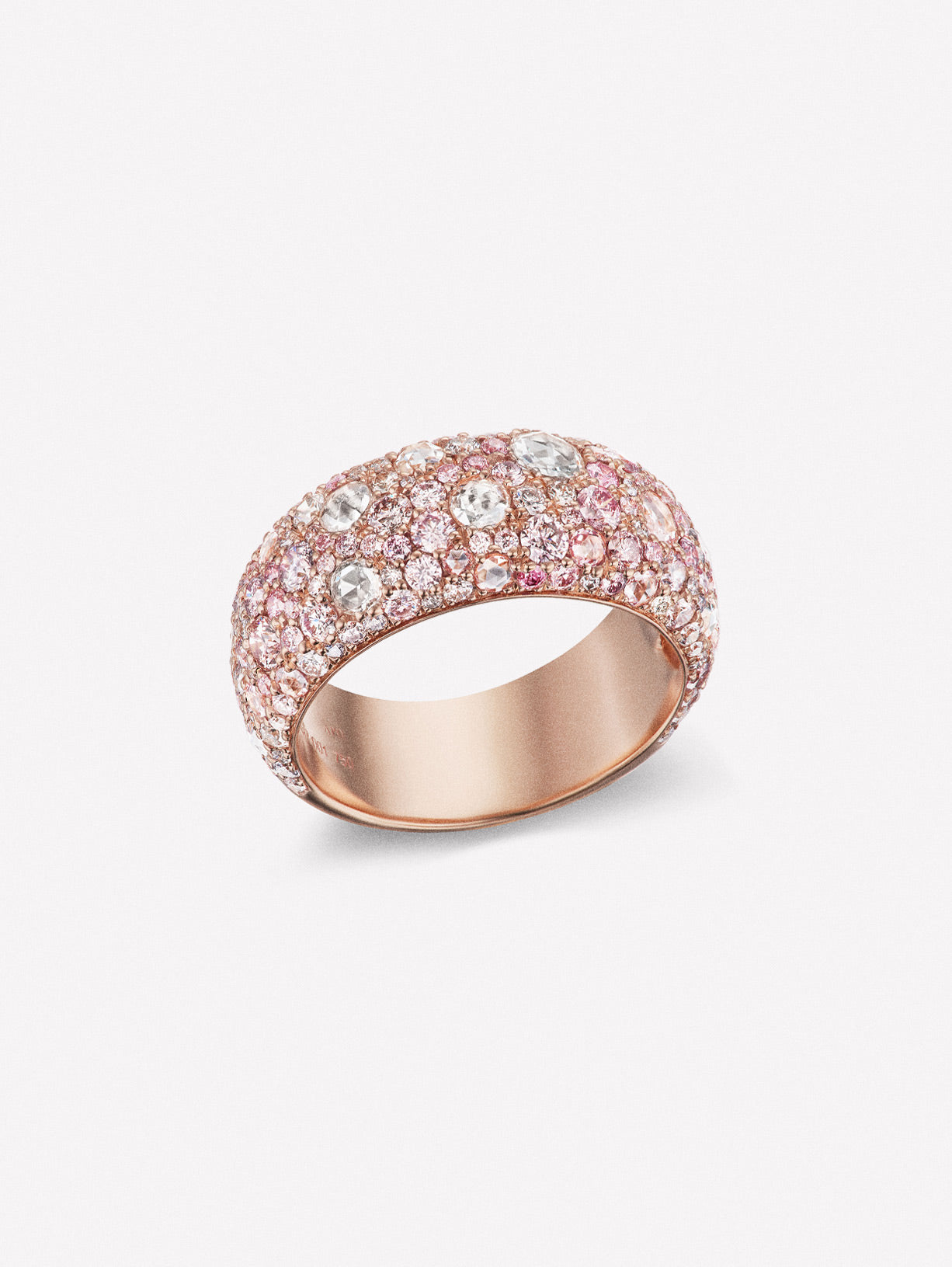 The Argyle Pink™ Diamond Dome Pave Ring - Pink Diamonds, J FINE - J Fine, ring - Pink Diamond Jewelry, argyle-pink™-diamond-dome-pave-ring-by-j-fine - Argyle Pink Diamonds
