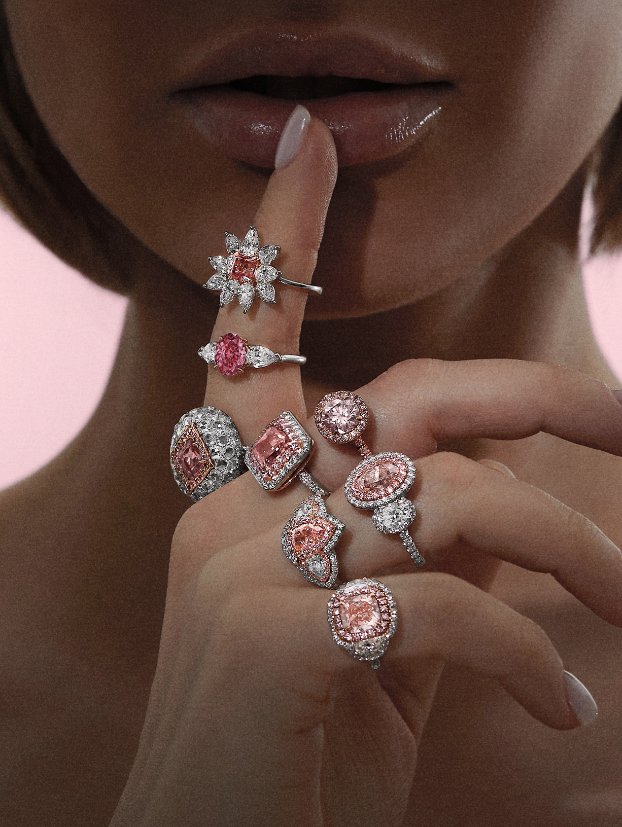 pink diamond dress ring Cassia White and Argyle pink diamond platinum dress ring