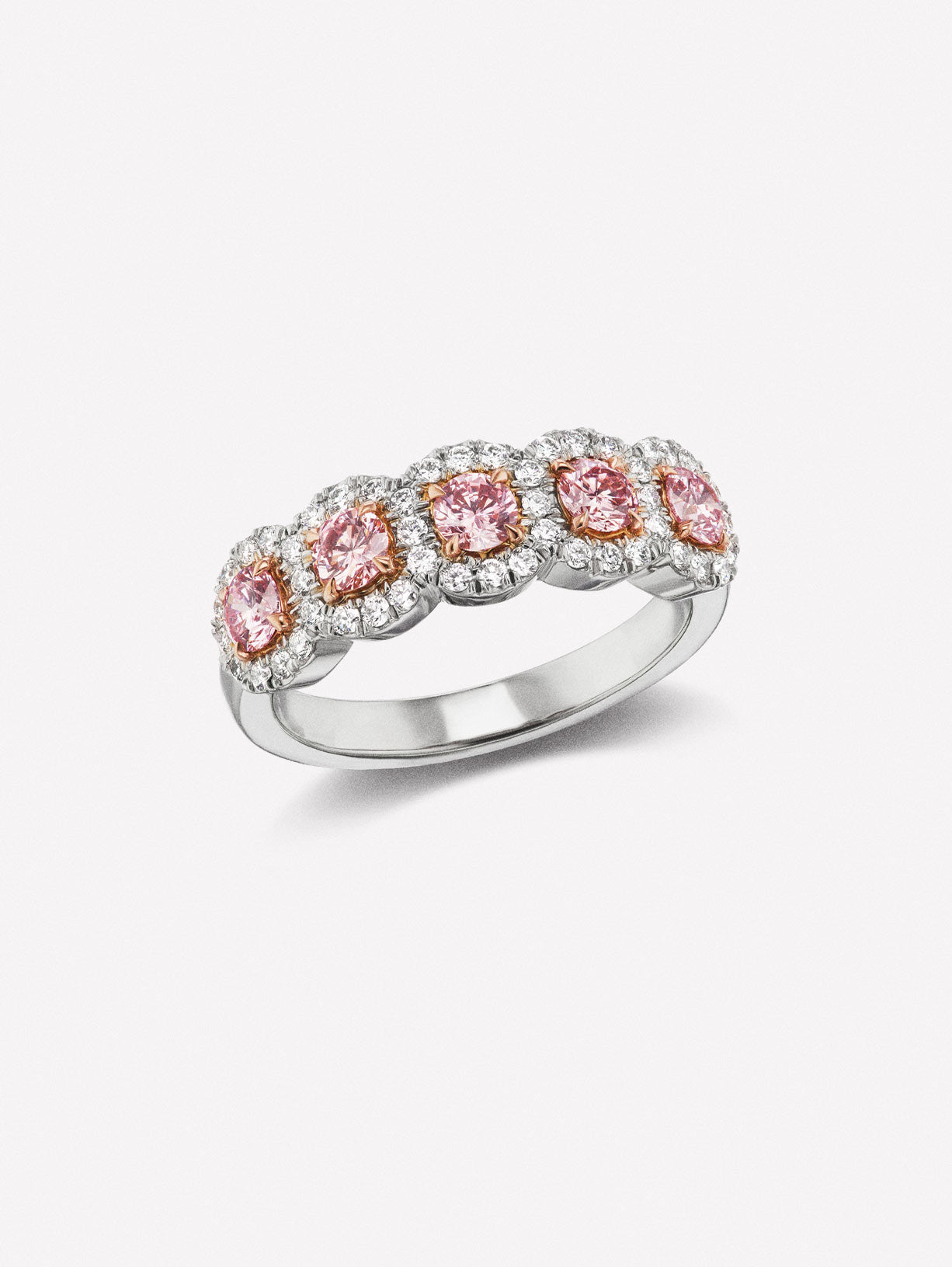 Argyle Pink™ Diamond Half Eternity Band - Pink Diamonds, J FINE - J Fine, ring - Pink Diamond Jewelry, argyle-half-eternity-band-by-j-fine - Argyle Pink Diamonds