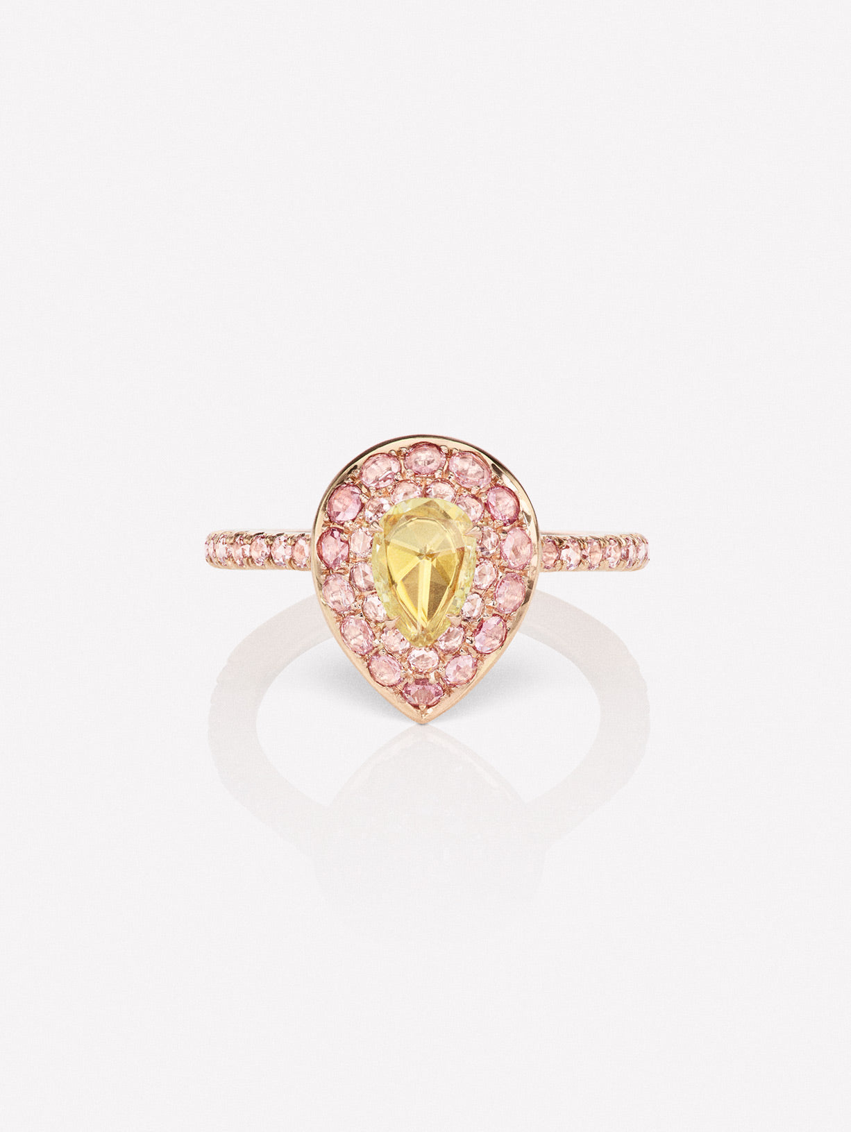 Argyle Pink™ Diamond and Yellow Emerald Cut Diamond Eternity Band