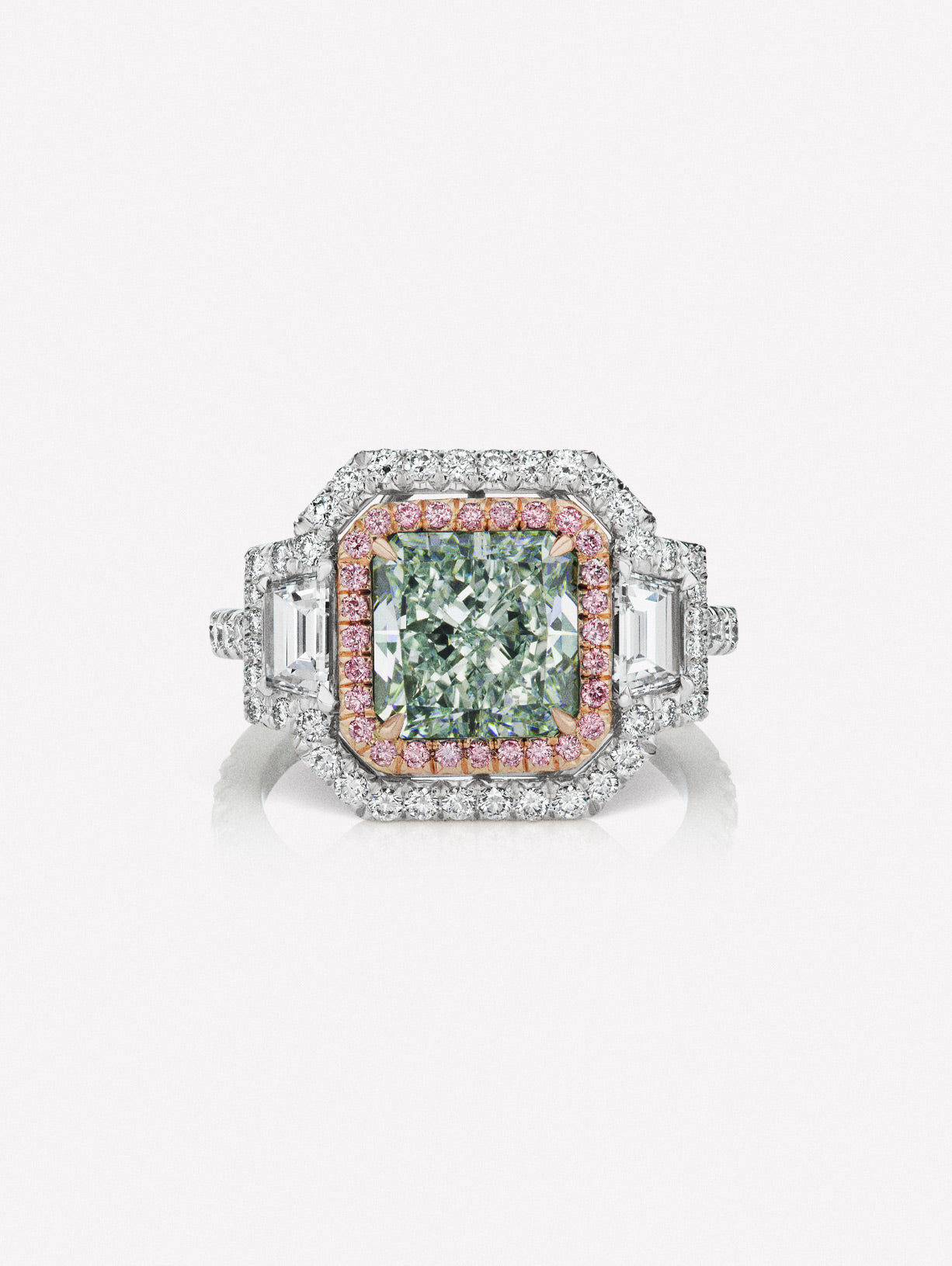 Fancy Pink Radiant Diamond Ring