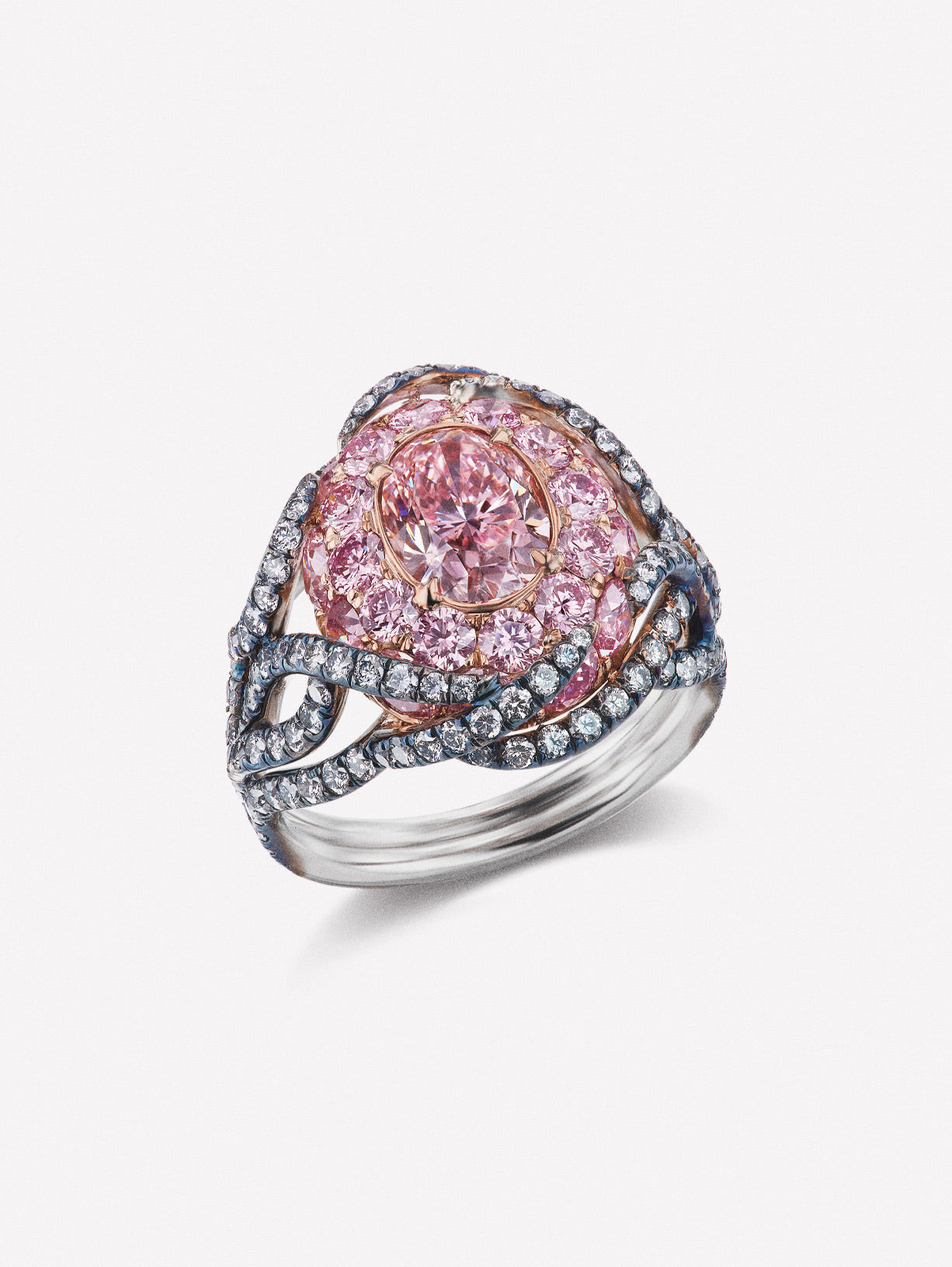 Argyle Pink™ Diamond Divine Lotus Ring - Pink Diamonds, J FINE - J Fine, Rings - Pink Diamond Jewelry, argyle-pink™-diamond-divine-lotus-ring-by-j-fine - Argyle Pink Diamonds