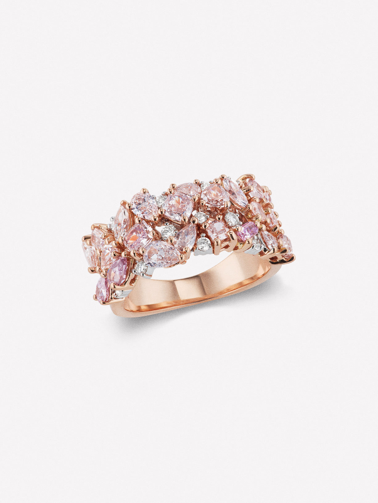 Mixed Shape Pink Diamond Band - Pink Diamonds, J FINE - J Fine, ring - Pink Diamond Jewelry, mixed-shape-pink-diamond-band-by-j-fine - Argyle Pink Diamonds