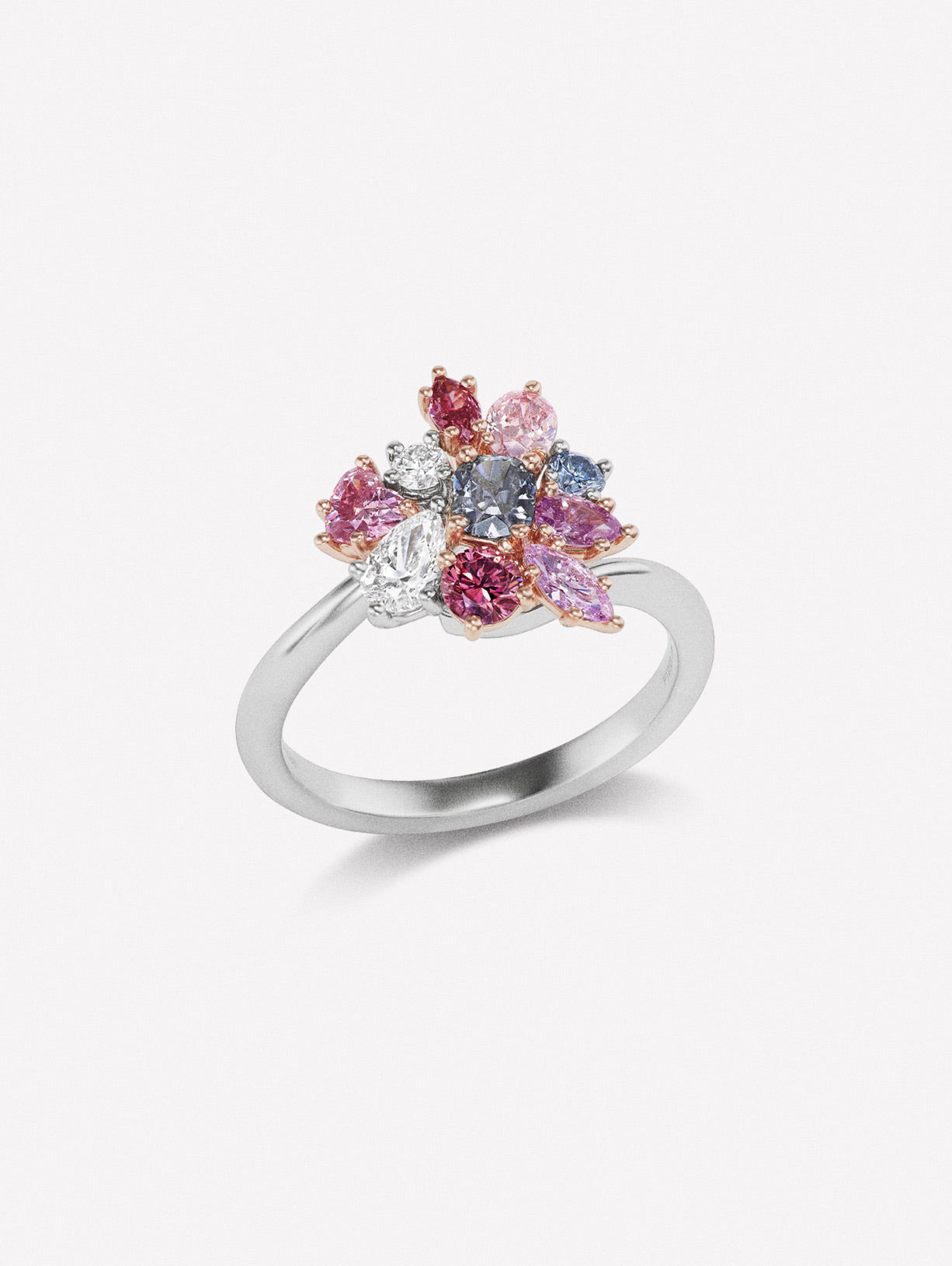 Argyle Pink™ Diamond Floral Bouquet Ring - Pink Diamonds, J FINE - J Fine, Rings - Pink Diamond Jewelry, argyle-pink™-diamond-floral-bouquet-ring-by-j-fine - Argyle Pink Diamonds