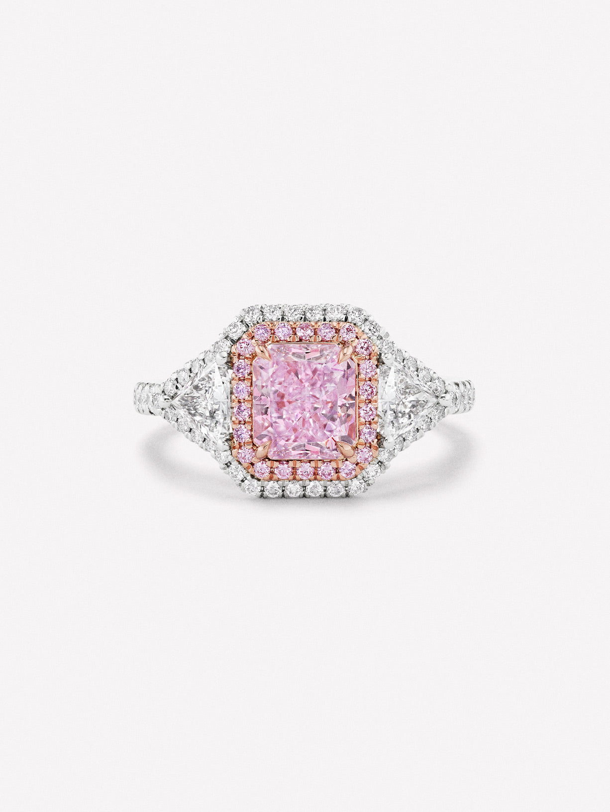 Fancy Pink Radiant Diamond Ring