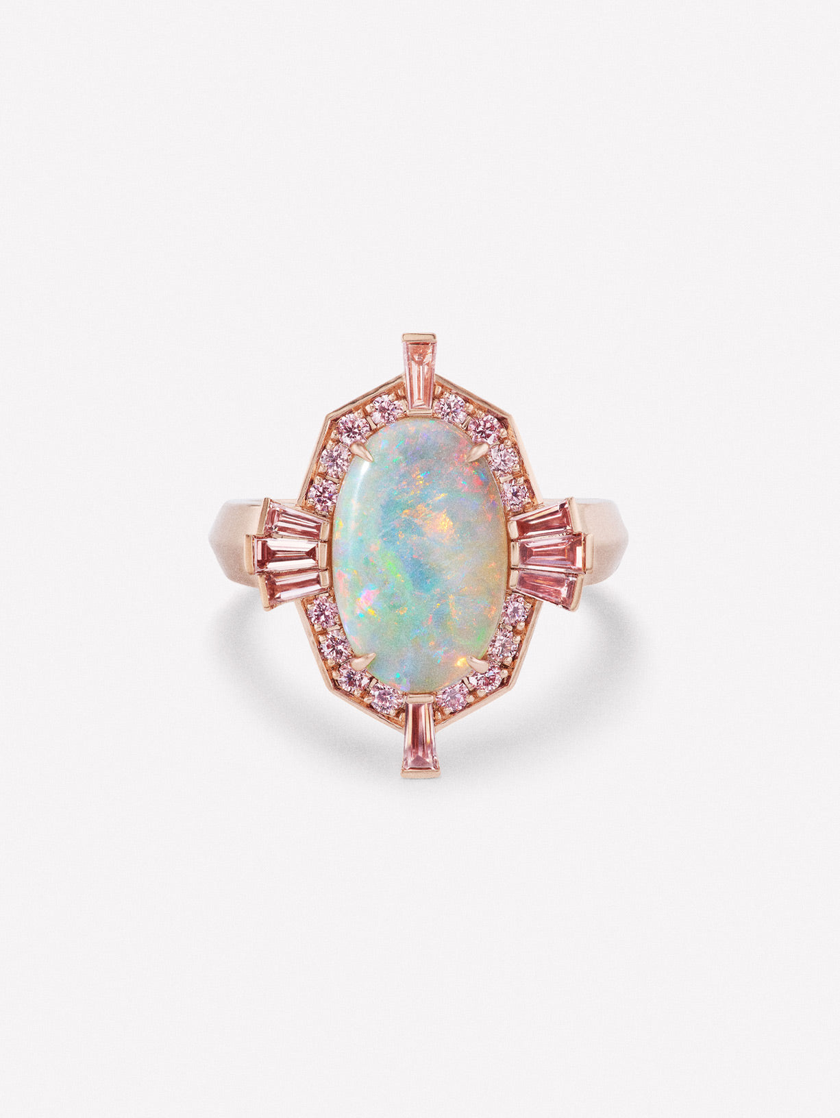 Argyle Pink™ Diamond and Opal Ring - Pink Diamonds, J FINE - J Fine, Rings - Pink Diamond Jewelry, argyle-pink™-diamond-and-opal-ring-by-j-fine - Argyle Pink Diamonds