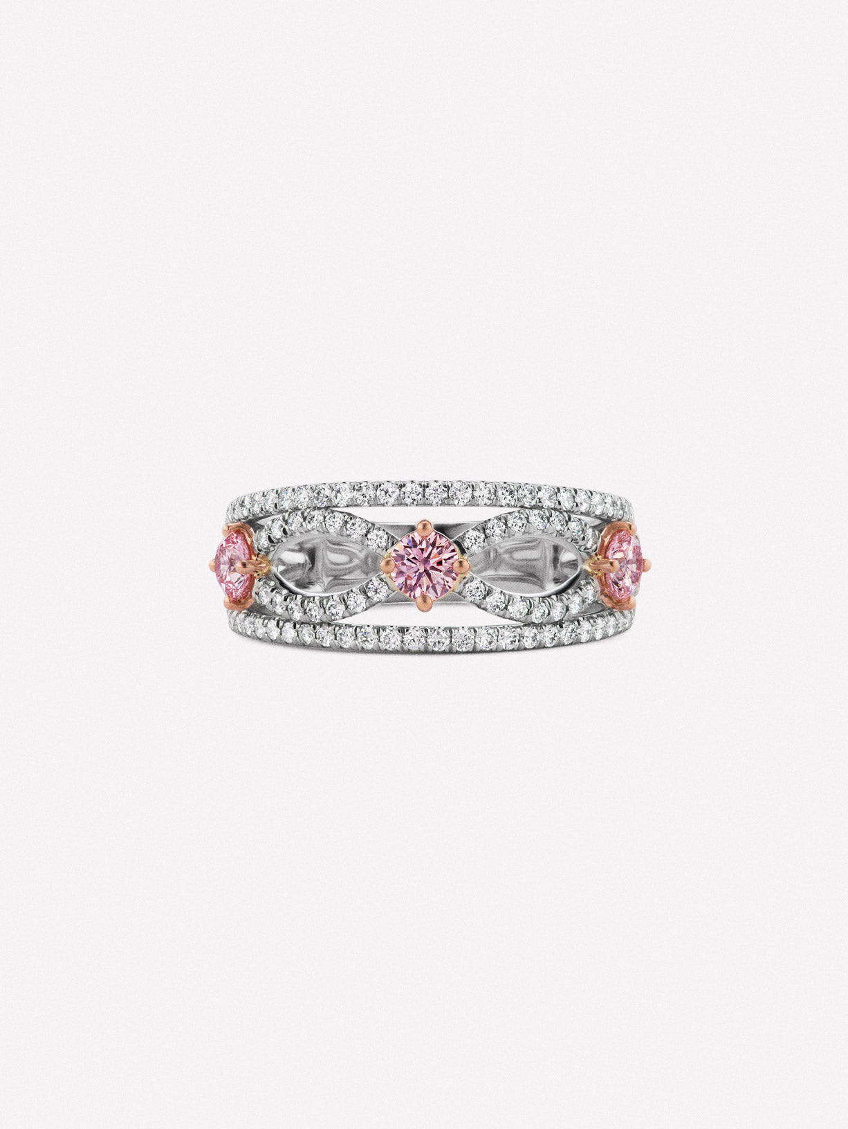Argyle Pink™ Diamond Negative Space Band - Pink Diamonds, J FINE - J Fine, Rings - Pink Diamond Jewelry, argyle-pink™-diamond-negative-space-band-by-j-fine - Argyle Pink Diamonds
