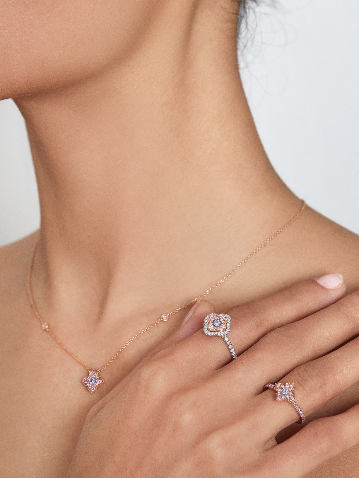Argyle Blue Diamond Azalea Necklace - Pink Diamonds, J FINE - J Fine, necklace - Pink Diamond Jewelry, argyle-blue-azalea-necklace - Argyle Pink Diamonds