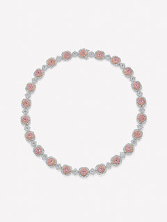 Argyle Pink™ Diamond Halo Necklace - Pink Diamonds, J FINE - J Fine, necklace - Pink Diamond Jewelry, argyle-pink™-diamond-halo-necklace-by-j-f-i-n-e - Argyle Pink Diamonds