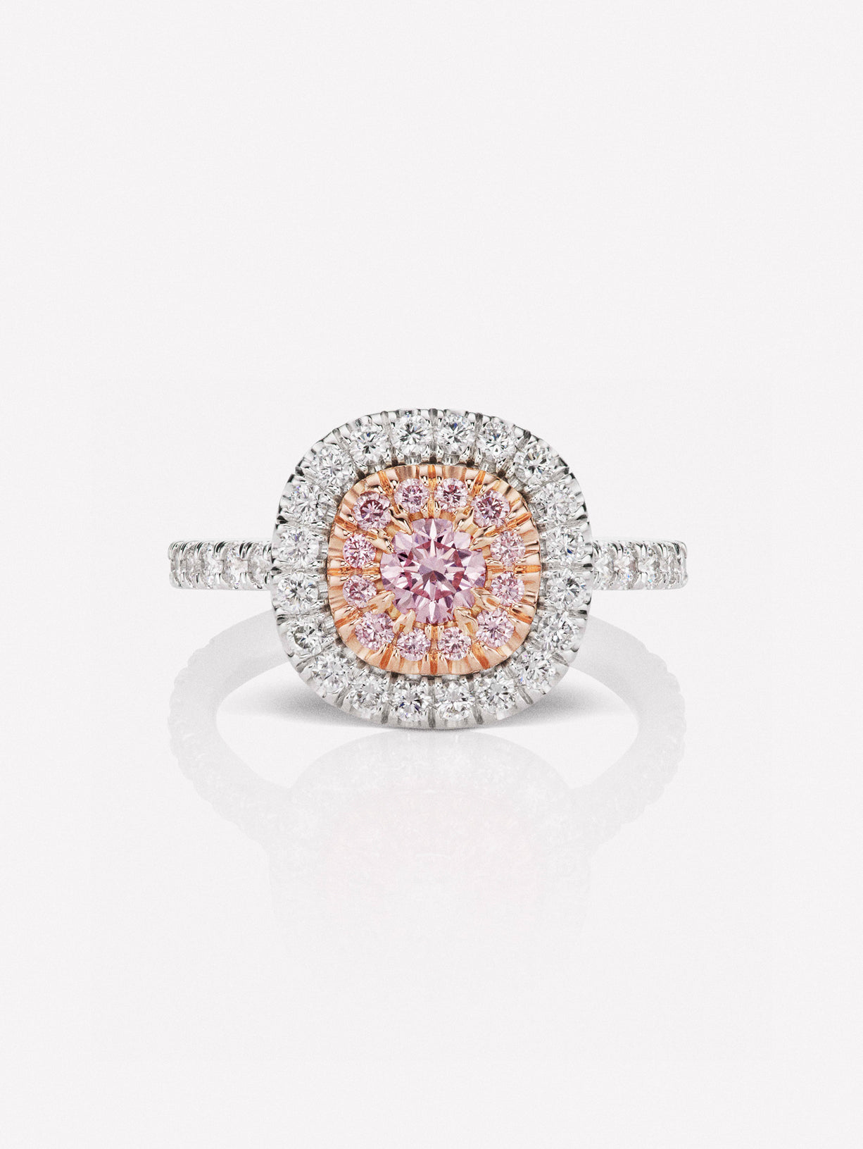 Argyle Pink™ Diamond Classic Halo Ring - Pink Diamonds, J FINE - J Fine, ring - Pink Diamond Jewelry, argyle-pink™-diamond-classic-halo-ring-by-j-f-i-n-e - Argyle Pink Diamonds