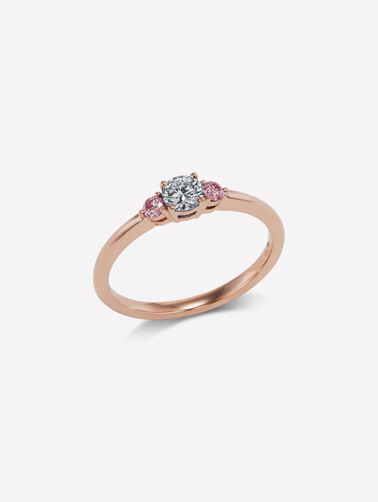 Argyle Pink™ Diamond Stackable Three Stone Ring - Pink Diamonds, J FINE - J Fine, Rings - Pink Diamond Jewelry, argyle-pink™-diamond-stackable-three-stone-ring-by-j-fine - Argyle Pink Dia
