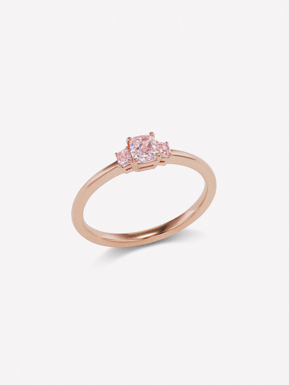 Pink Diamond Stackable Three Stone Ring - Pink Diamonds, J FINE - J Fine, Rings - Pink Diamond Jewelry, pink-diamond-stackable-three-stone-ring-by-j-fine - Argyle Pink Diamonds