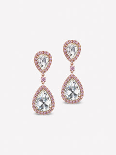 Argyle Pink™ Diamond and White Diamond Rose Cut Earrings - Pink Diamonds, J FINE - J Fine, Earrings - Pink Diamond Jewelry, argyle-pink™-diamond-and-white-diamond-rose-cut-earrings-by-j-f