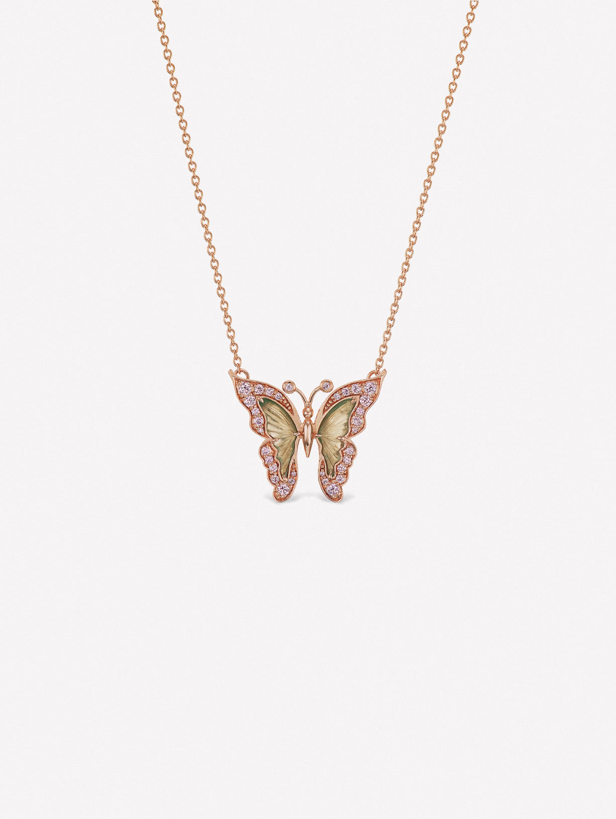 Argyle Pink™ Diamond and Tourmaline Butterfly Necklace - Pink Diamonds, J FINE - J Fine, necklace - Pink Diamond Jewelry, argyle-pink™-diamond-and-tourmaline-butterfly-necklace-by-j-fine-