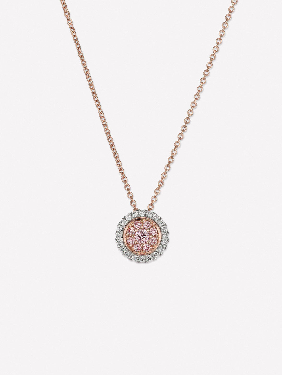 Argyle Pink™ Diamond Double Halo Necklace by J FINE