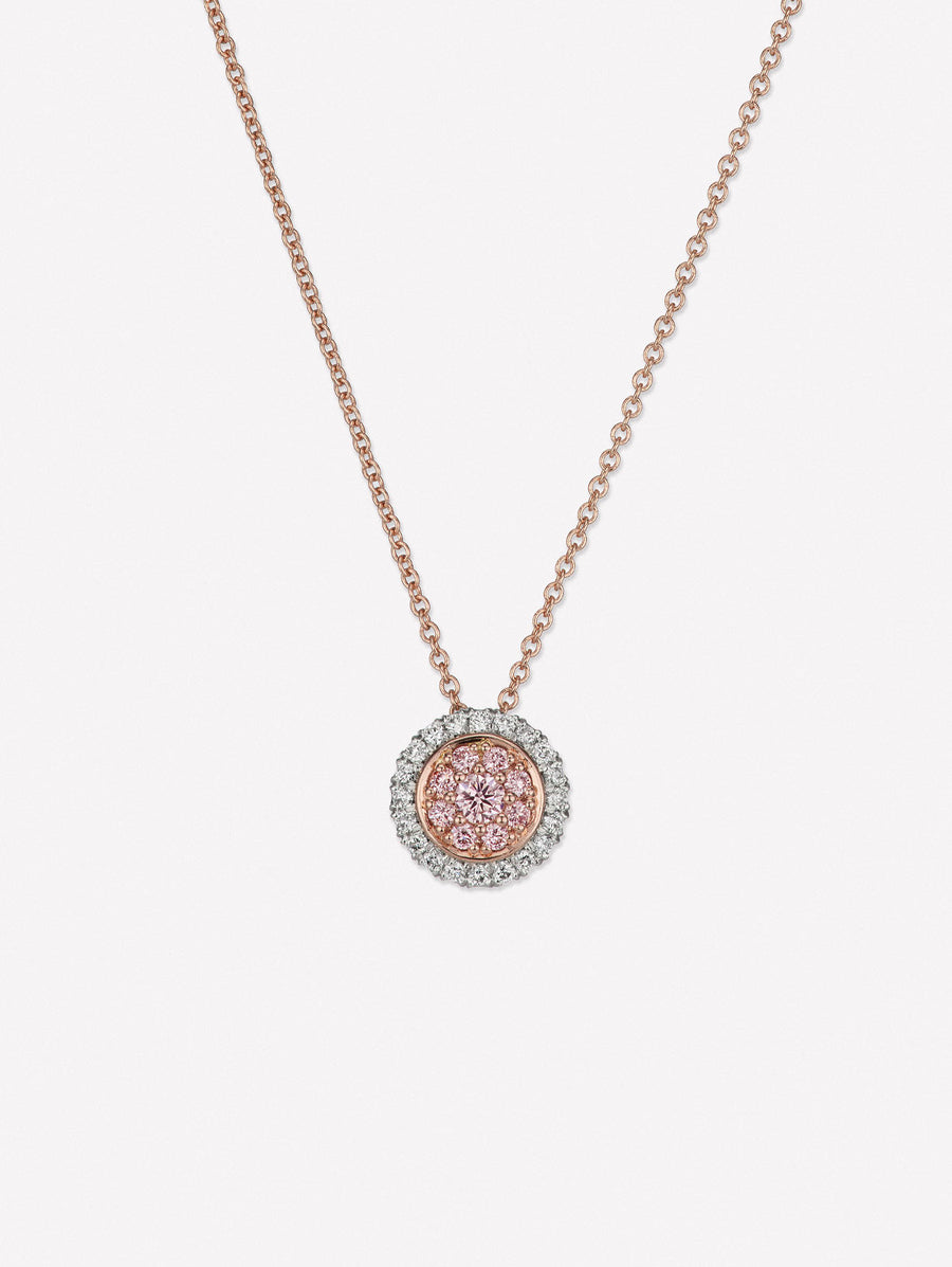 Argyle Pink™ Diamond Double Halo Necklace by J FINE
