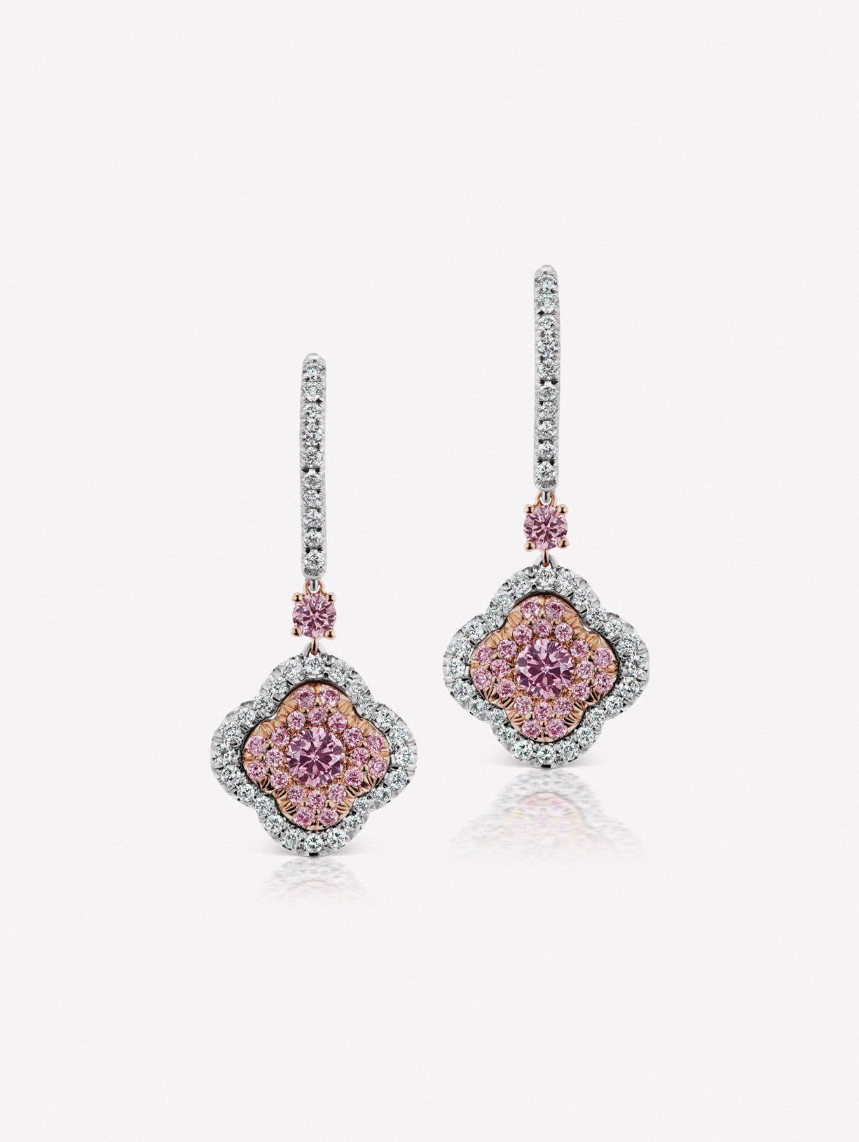 Argyle Pink™ Diamond Classic Azalea Drop Earrings - Pink Diamonds, J FINE - J Fine, earrings - Pink Diamond Jewelry, argyle-pink™-diamond-classic-azalea-drop-earrings-by-j-f-i-n-e - Argyl