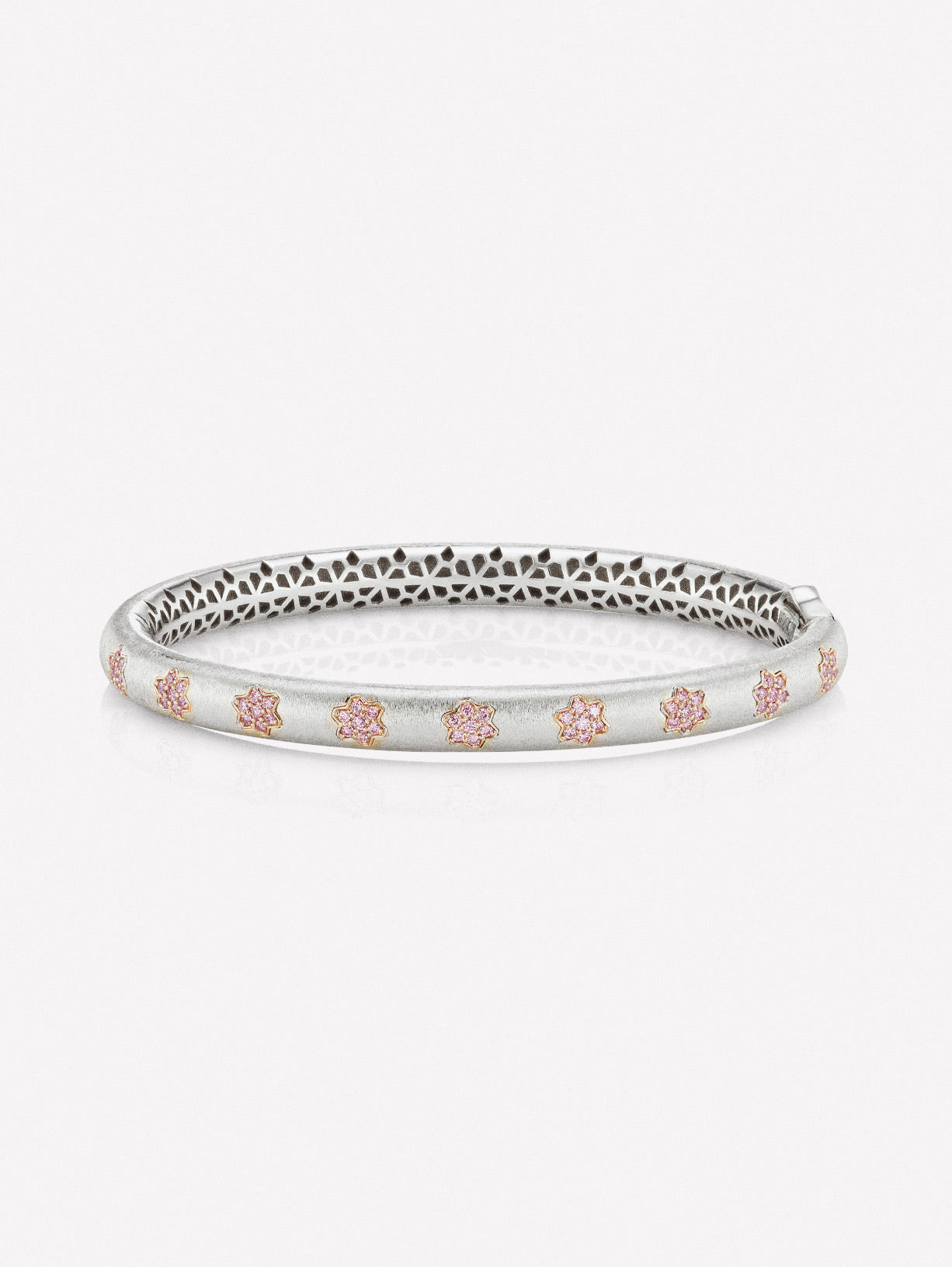 Argyle Pink™ Diamond 6P Floral Cuff Bracelet - Pink Diamonds, J FINE - J Fine, bracelet - Pink Diamond Jewelry, argyle-pink™-diamond-6p-floral-cuff-bracelet-by-j-fine - Argyle Pink Diamon
