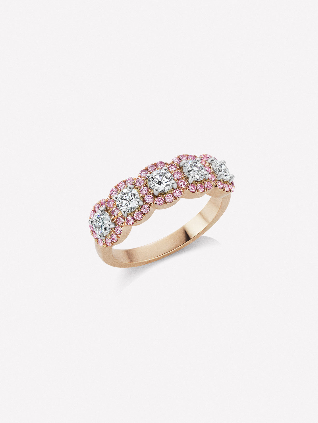 Argyle Pink™ Diamond Half Eternity Reverse Band - Pink Diamonds, J FINE - J Fine, ring - Pink Diamond Jewelry, j-fine-half-eternity-band - Argyle Pink Diamonds