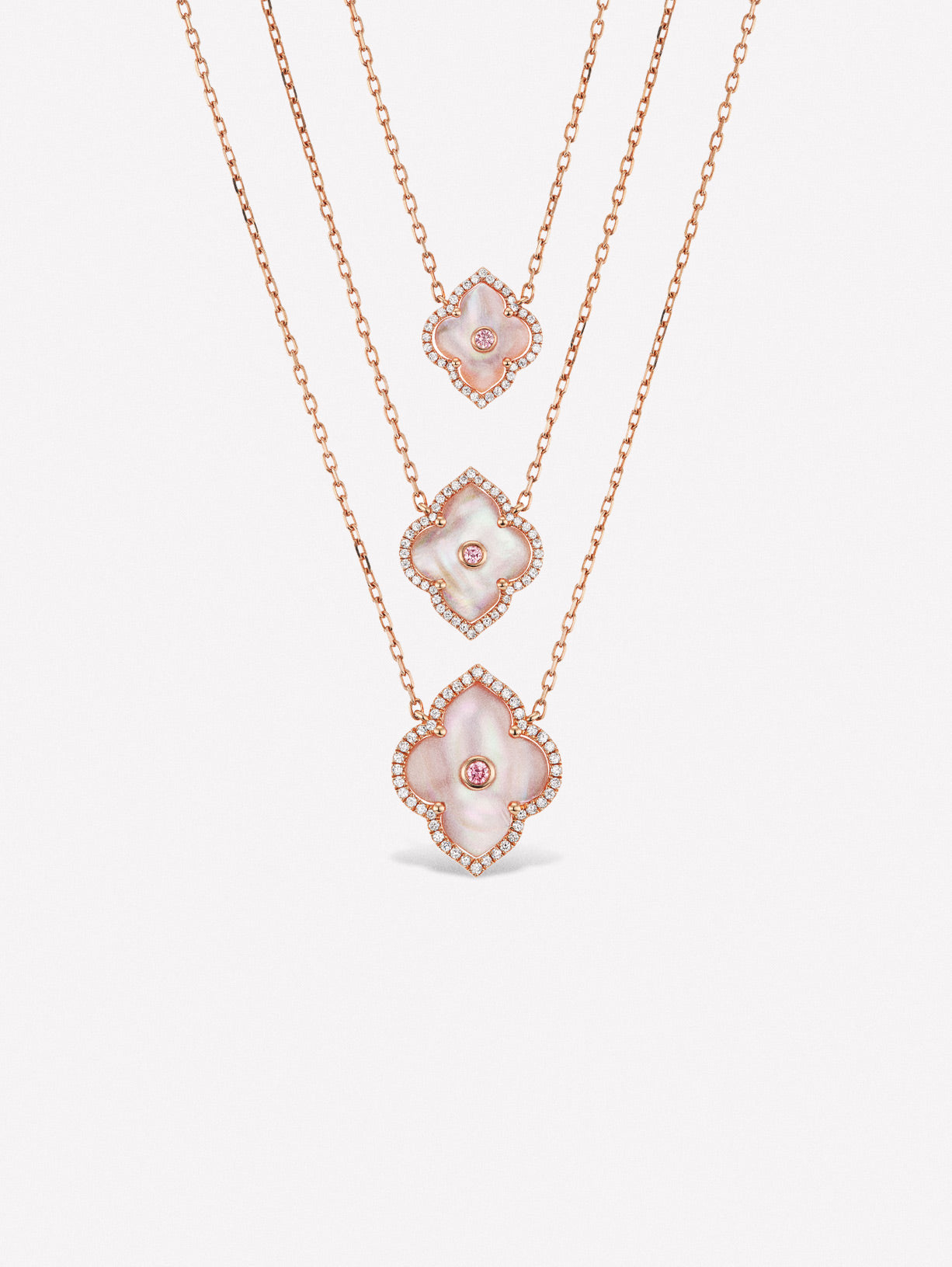 Argyle Pink™ Diamond and Mother of Pearl Medium Necklace - Pink Diamonds, J FINE - J Fine, Necklaces - Pink Diamond Jewelry, argyle-pink™-diamond-and-mother-of-pearl-medium-necklace-by-j-