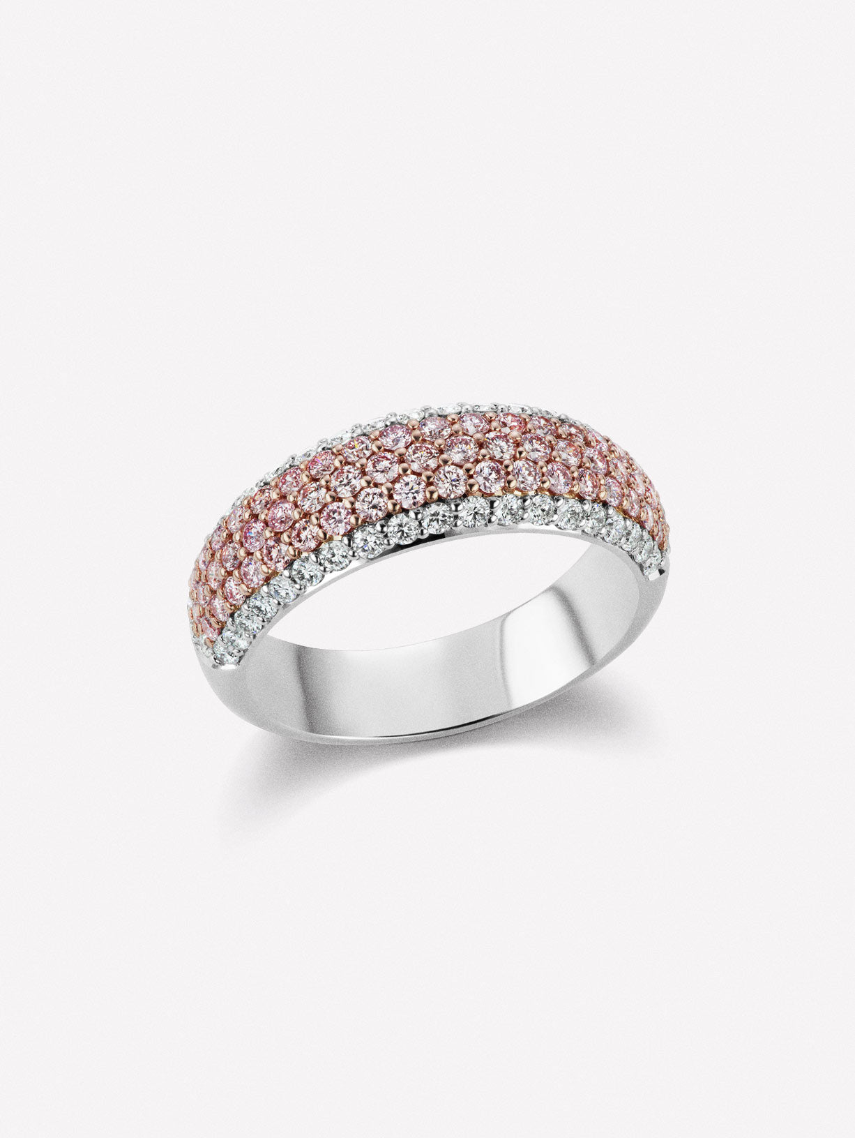 Argyle Pink™ Diamond Five Row Band - Pink Diamonds, J FINE - J Fine, ring - Pink Diamond Jewelry, argyle-five-row-diamond-band - Argyle Pink Diamonds